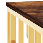 vidaXL Măsuță de cafea, auriu, oțel inoxidabil și lemn masiv reciclat vidaXL Măsuță de cafea, auriu, oțel inoxidabil și lemn masiv reciclat