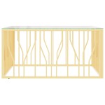 vidaXL Măsuță de cafea, 100x100x50 cm, oțel inoxidabil și sticlă vidaXL Măsuță de cafea, 100x100x50 cm, oțel inoxidabil și sticlă