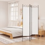 vidaXL Paravan de cameră cu 3 panouri, alb, 120x200 cm, textil vidaXL Paravan de cameră cu 3 panouri, alb, 120x200 cm, textil
