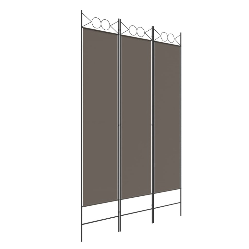 vidaXL Paravan de cameră cu 3 panouri, antracit, 120x200 cm, textil