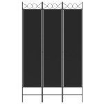 vidaXL Paravan de cameră cu 3 panouri, negru, 120x200 cm, textil vidaXL Paravan de cameră cu 3 panouri, negru, 120x200 cm, textil