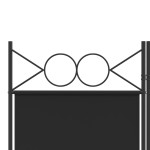 vidaXL Paravan de cameră cu 3 panouri, negru, 120x200 cm, textil vidaXL Paravan de cameră cu 3 panouri, negru, 120x200 cm, textil