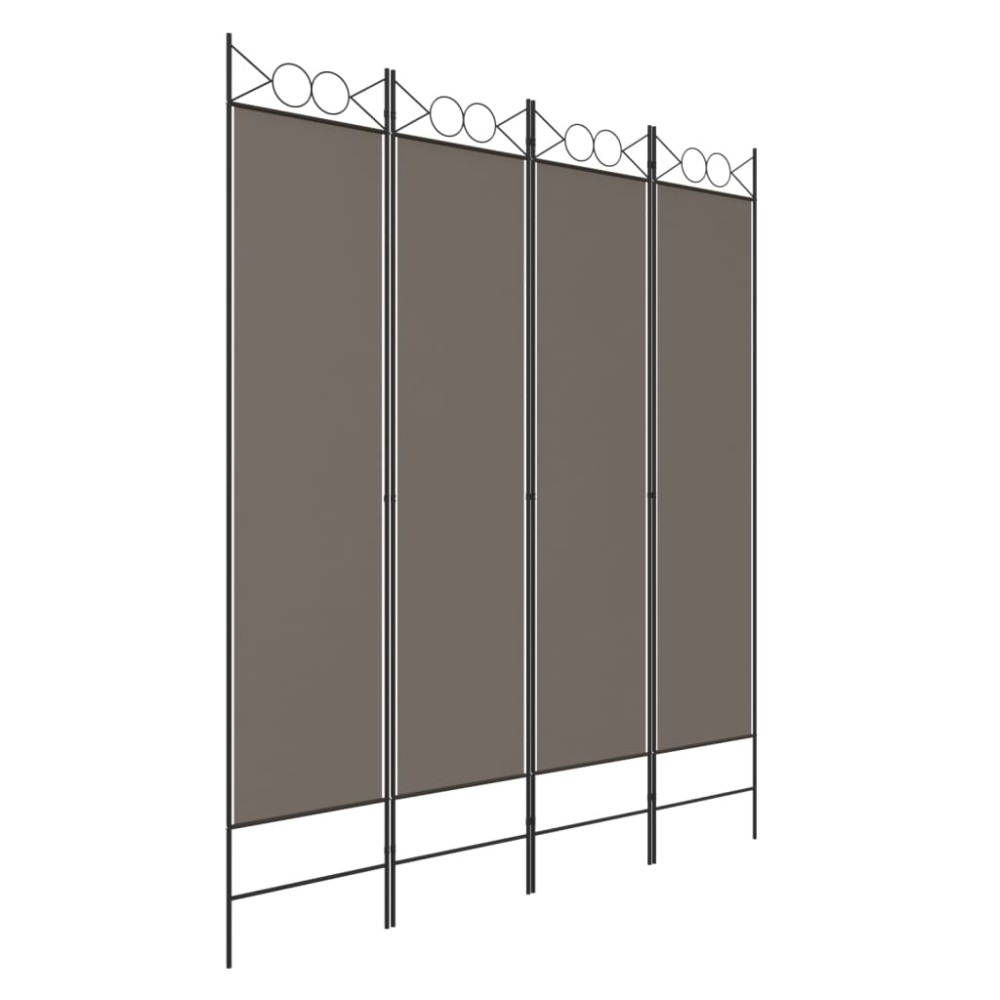vidaXL Paravan de cameră cu 4 panouri, antracit, 160x200 cm, textil