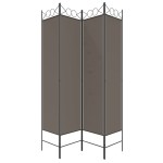 vidaXL Paravan de cameră cu 4 panouri, antracit, 160x200 cm, textil vidaXL Paravan de cameră cu 4 panouri, antracit, 160x200 cm, textil