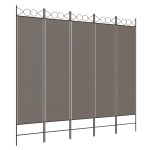 vidaXL Paravan de cameră cu 5 panouri, antracit, 200x200 cm, textil
