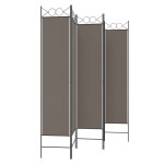 vidaXL Paravan de cameră cu 5 panouri, antracit, 200x200 cm, textil