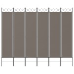vidaXL Paravan de cameră cu 6 panouri, antracit, 240x200 cm, textil vidaXL Paravan de cameră cu 6 panouri, antracit, 240x200 cm, textil
