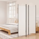 vidaXL Paravan de cameră cu 3 panouri, alb, 150x200 cm, textil vidaXL Paravan de cameră cu 3 panouri, alb, 150x200 cm, textil