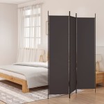 vidaXL Paravan de cameră cu 3 panouri, maro, 150x200 cm, textil vidaXL Paravan de cameră cu 3 panouri, maro, 150x200 cm, textil