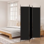 vidaXL Paravan de cameră cu 3 panouri, negru, 150x200 cm, textil vidaXL Paravan de cameră cu 3 panouri, negru, 150x200 cm, textil