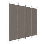 vidaXL Paravan de cameră cu 4 panouri, antracit, 200x200 cm, textil vidaXL Paravan de cameră cu 4 panouri, antracit, 200x200 cm, textil