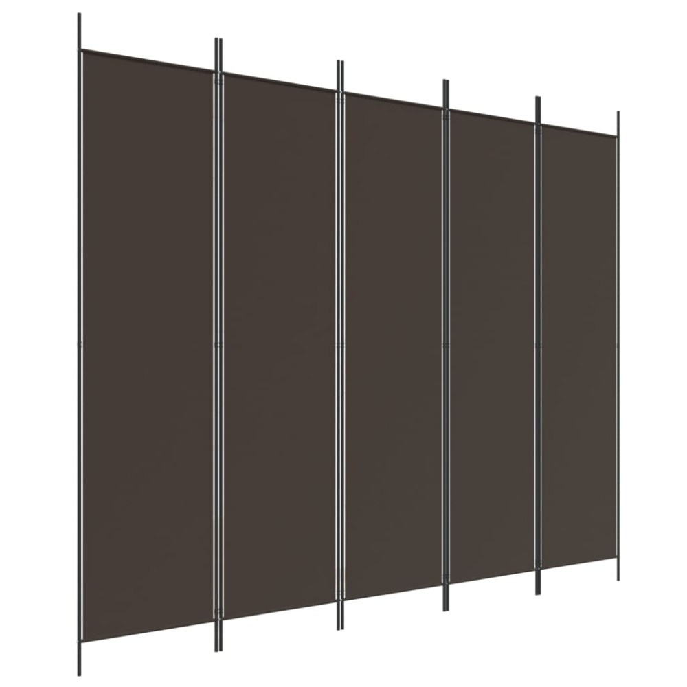 vidaXL Paravan de cameră cu 5 panouri maro 250x200 cm material textil