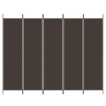 vidaXL Paravan de cameră cu 5 panouri maro 250x200 cm material textil