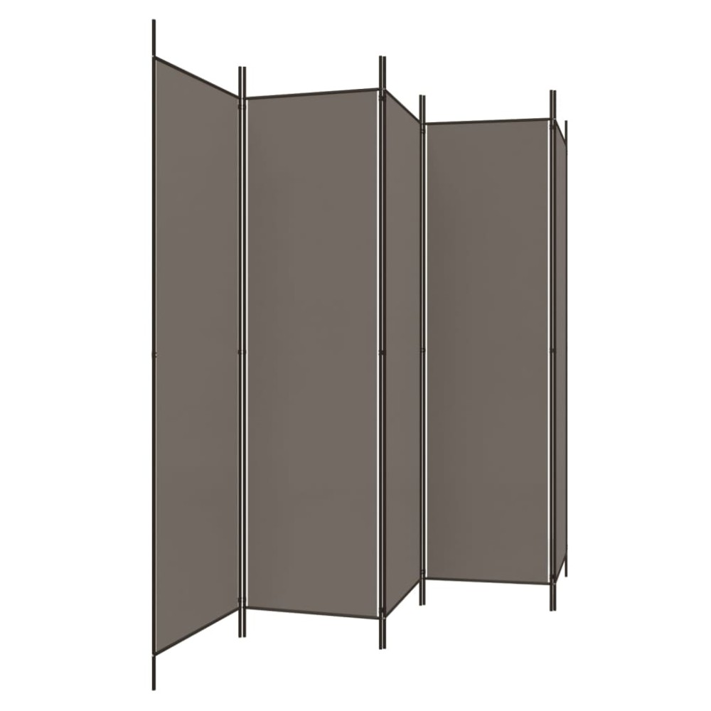 vidaXL Paravan de cameră cu 4 panouri, antracit, 250x200 cm, textil