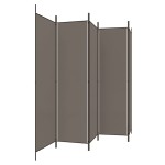 vidaXL Paravan de cameră cu 4 panouri, antracit, 250x200 cm, textil vidaXL Paravan de cameră cu 4 panouri, antracit, 250x200 cm, textil