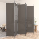 vidaXL Paravan de cameră cu 4 panouri, antracit, 250x200 cm, textil vidaXL Paravan de cameră cu 4 panouri, antracit, 250x200 cm, textil