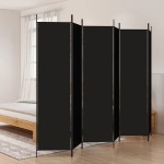 vidaXL Paravan de cameră cu 6 panouri, negru, 300x200 cm, textil vidaXL Paravan de cameră cu 6 panouri, negru, 300x200 cm, textil