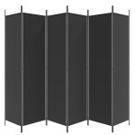 vidaXL Paravan de cameră cu 6 panouri, negru, 300x200 cm, textil vidaXL Paravan de cameră cu 6 panouri, negru, 300x200 cm, textil