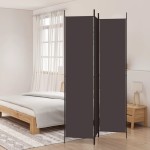 vidaXL Paravan de cameră cu 3 panouri, maro, 150x220 cm, textil vidaXL Paravan de cameră cu 3 panouri, maro, 150x220 cm, textil