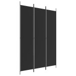 vidaXL Paravan de cameră cu 3 panouri, negru, 150x220 cm, textil vidaXL Paravan de cameră cu 3 panouri, negru, 150x220 cm, textil