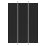 vidaXL Paravan de cameră cu 3 panouri, negru, 150x220 cm, textil vidaXL Paravan de cameră cu 3 panouri, negru, 150x220 cm, textil
