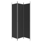 vidaXL Paravan de cameră cu 3 panouri, negru, 150x220 cm, textil vidaXL Paravan de cameră cu 3 panouri, negru, 150x220 cm, textil