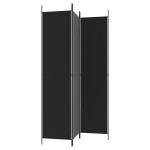 vidaXL Paravan de cameră cu 3 panouri, negru, 150x220 cm, textil vidaXL Paravan de cameră cu 3 panouri, negru, 150x220 cm, textil