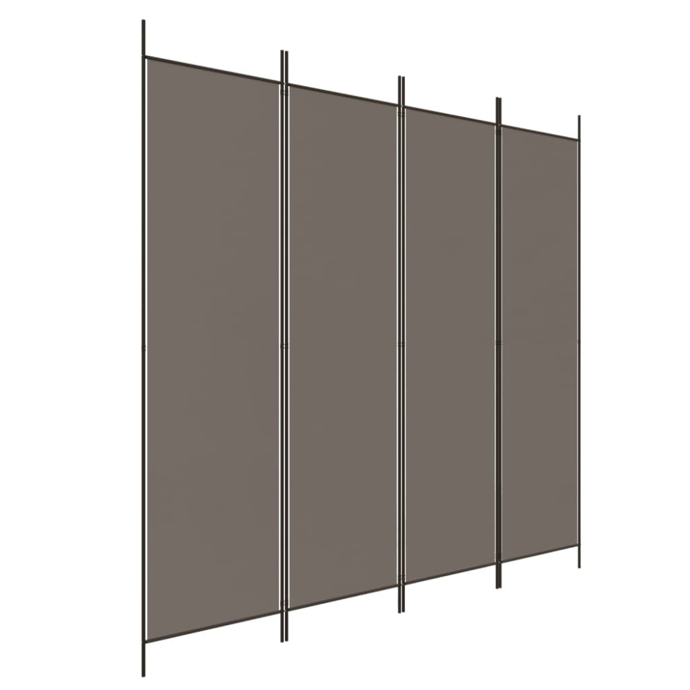 vidaXL Paravan de cameră cu 4 panouri, antracit, 200x220 cm, textil