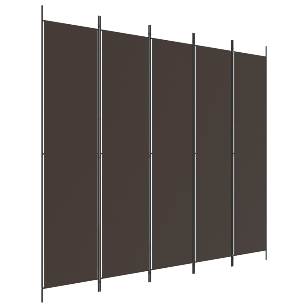 vidaXL Paravan de cameră cu 5 panouri maro 250x220 cm material textil