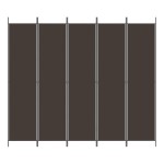 vidaXL Paravan de cameră cu 5 panouri maro 250x220 cm material textil vidaXL Paravan de cameră cu 5 panouri maro 250x220 cm material textil
