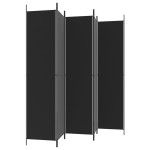 vidaXL Paravan de cameră cu 5 panouri, negru, 250x220 cm, textil vidaXL Paravan de cameră cu 5 panouri, negru, 250x220 cm, textil