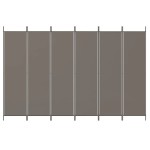 vidaXL Paravan de cameră cu 6 panouri, antracit, 300x220 cm, textil