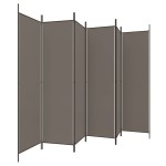 vidaXL Paravan de cameră cu 6 panouri, antracit, 300x220 cm, textil