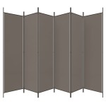 vidaXL Paravan de cameră cu 6 panouri, antracit, 300x220 cm, textil