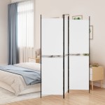 vidaXL Paravan de cameră cu 3 panouri, alb, 150x180 cm, textil vidaXL Paravan de cameră cu 3 panouri, alb, 150x180 cm, textil