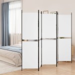vidaXL Paravan de cameră cu 5 panouri, Alb, 250 x 180 cm, textil vidaXL Paravan de cameră cu 5 panouri, Alb, 250 x 180 cm, textil