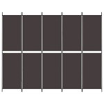 vidaXL Paravan de cameră cu 5 panouri maro 250x200 cm material textil vidaXL Paravan de cameră cu 5 panouri maro 250x200 cm material textil
