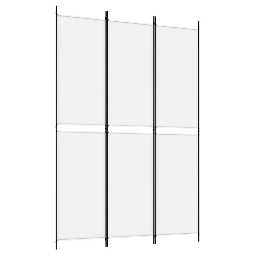 vidaXL Paravan de cameră cu 3 panouri, alb, 150x220 cm, textil
