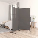 vidaXL Paravan de cameră cu 2 panouri, antracit, 175x180 cm vidaXL Paravan de cameră cu 2 panouri, antracit, 175x180 cm