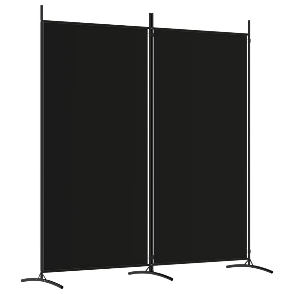 vidaXL Paravan de cameră cu 2 panouri, negru, 175x180 cm, textil