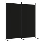 vidaXL Paravan de cameră cu 2 panouri, negru, 175x180 cm, textil vidaXL Paravan de cameră cu 2 panouri, negru, 175x180 cm, textil