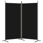vidaXL Paravan de cameră cu 2 panouri, negru, 175x180 cm, textil vidaXL Paravan de cameră cu 2 panouri, negru, 175x180 cm, textil