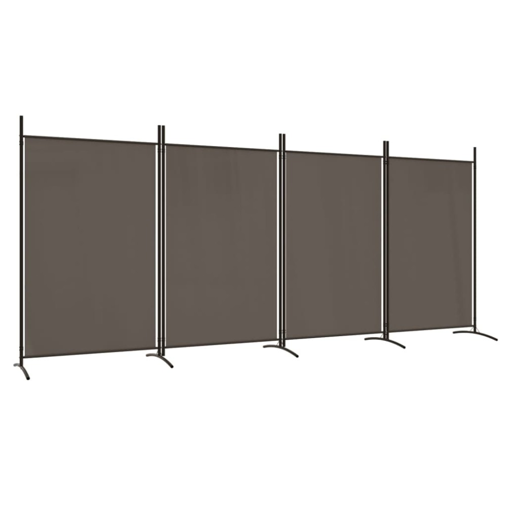 vidaXL Paravan de cameră cu 4 panouri, antracit, 346x180 cm, textil