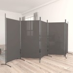 vidaXL Paravan de cameră cu 5 panouri, antracit, 433x180 cm, textil vidaXL Paravan de cameră cu 5 panouri, antracit, 433x180 cm, textil