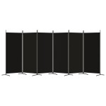 vidaXL Paravan de cameră cu 6 panouri, negru, 520x180 cm, textil vidaXL Paravan de cameră cu 6 panouri, negru, 520x180 cm, textil