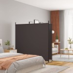 vidaXL Paravan de cameră cu 2 panouri, maro, 348x180 cm, textil vidaXL Paravan de cameră cu 2 panouri, maro, 348x180 cm, textil