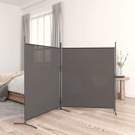 vidaXL Paravan de cameră cu 2 panouri, antracit, 348x180 cm vidaXL Paravan de cameră cu 2 panouri, antracit, 348x180 cm