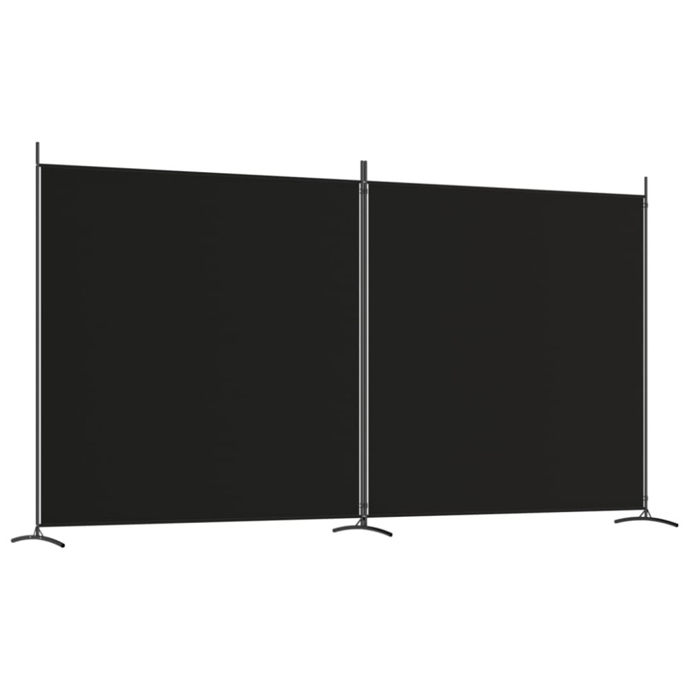 vidaXL Paravan de cameră cu 2 panouri, negru, 348x180 cm, textil