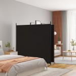 vidaXL Paravan de cameră cu 2 panouri, negru, 348x180 cm, textil vidaXL Paravan de cameră cu 2 panouri, negru, 348x180 cm, textil
