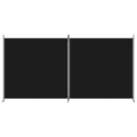 vidaXL Paravan de cameră cu 2 panouri, negru, 348x180 cm, textil vidaXL Paravan de cameră cu 2 panouri, negru, 348x180 cm, textil